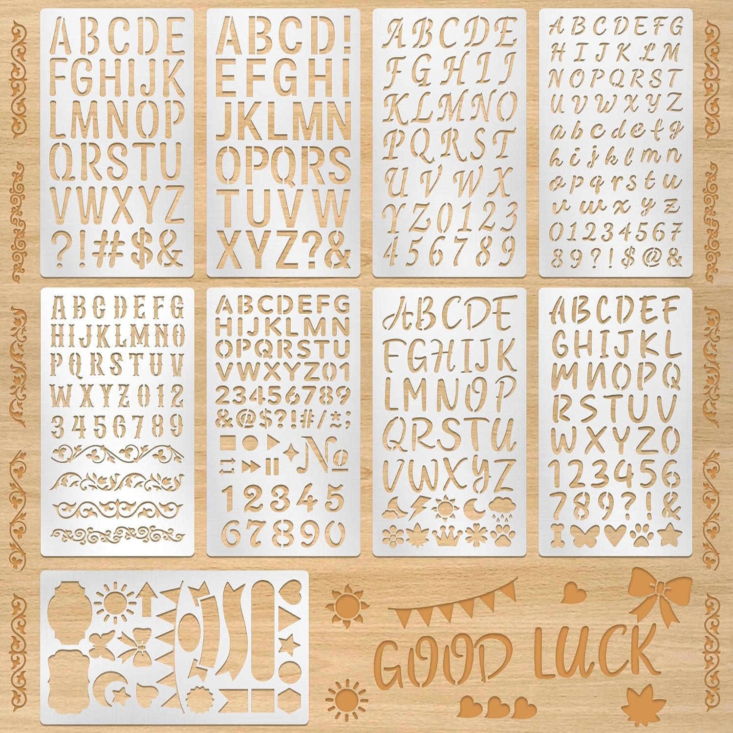 Letter S Art Craft - ชุดแม่พิมพ์ตัวอักษรและตัวเลขโลหะ 9 ชิ้น สำหรับงานแกะสลัก งานเพ้นท์ผนัง งานฝีมือ