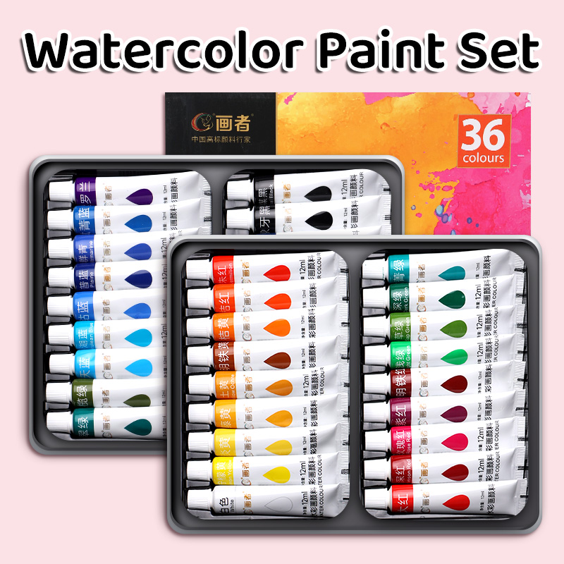 Art Craft Easy With Paper - ชุดสีน้ํา 36 สี,12ml/0.41floz แต่ละ,ผสมง่าย,Professional สําหรับศิลปิน,งานอดิเรกสําหรับศิลปะและหัตถกรรมในอีสเตอร์