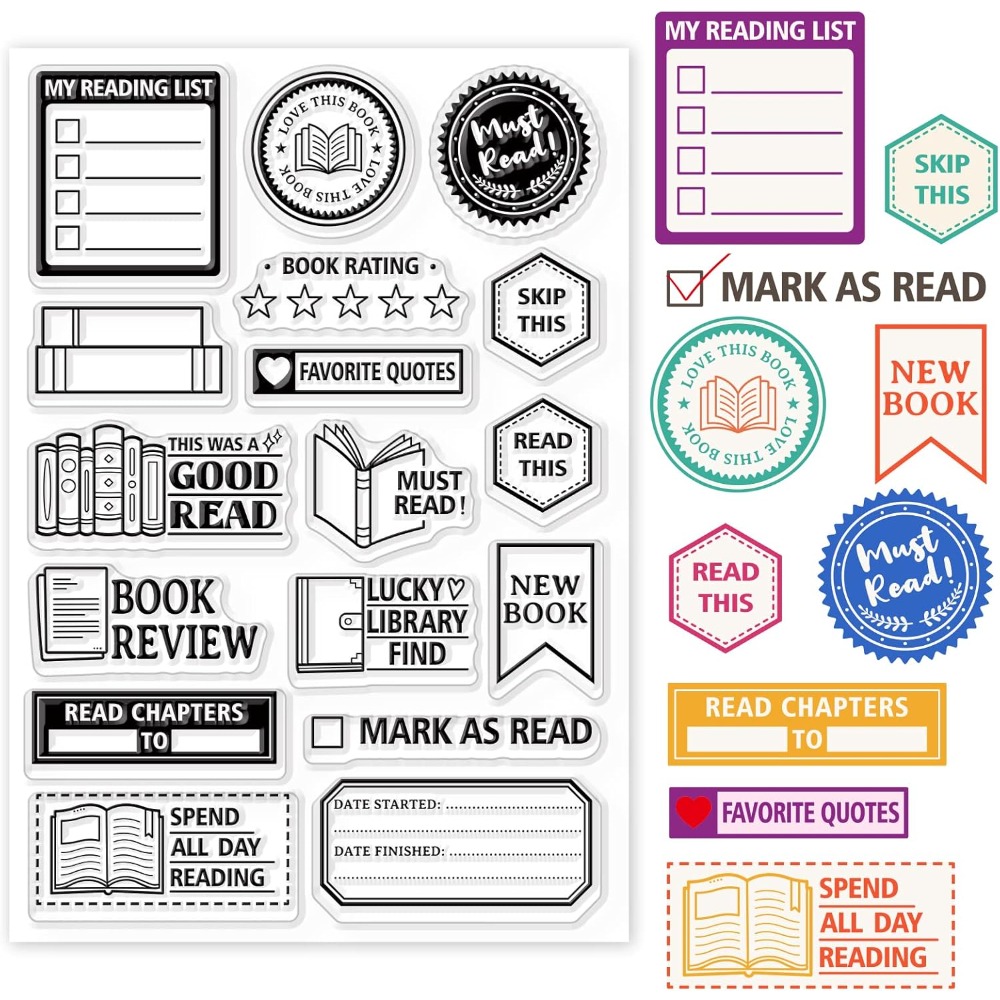Rubber Stamp Blank - อ่านหนังสือป้ายล้างแสตมป์ MINI Art ป้ายซิลิโคนล้างแสตมป์อ่านซีลสําหรับ DIY Scrapbooking