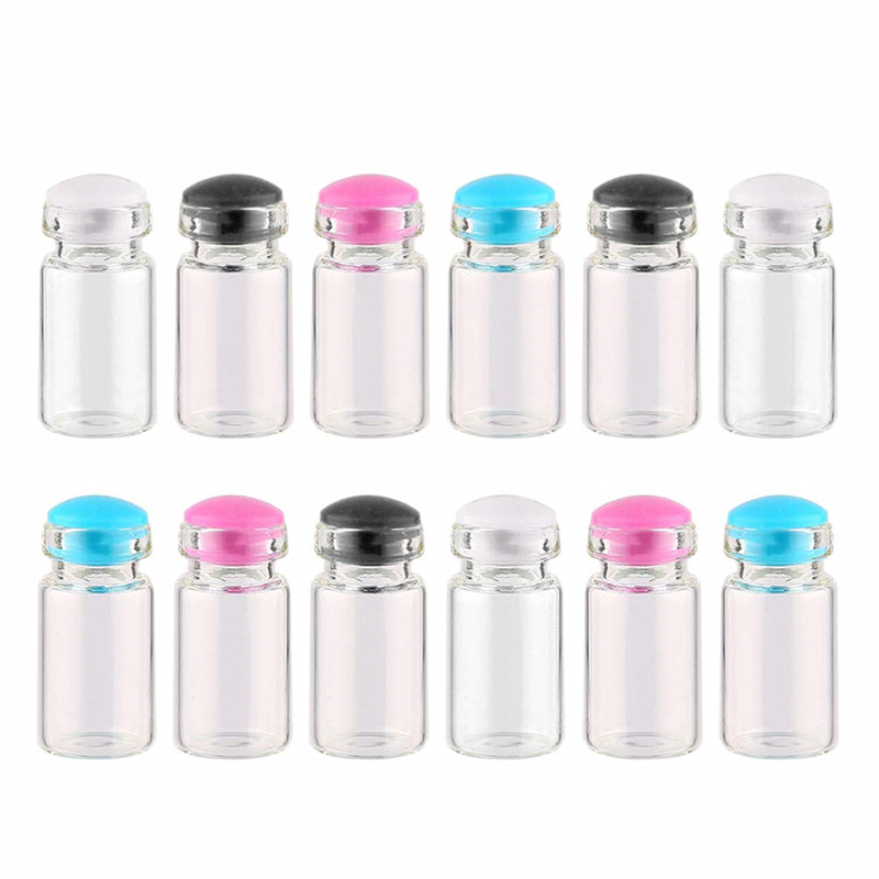 Art Craft Zoo - 1000x0.5ml มินิปลั๊กซิลิโคนขวดล้างเล็กๆขวดแก้ว DIY ตกแต่ง Wishing ขวดสําหรับจี้ศิลปะหัตถกรรมงานแต่งงานโปรดปราน