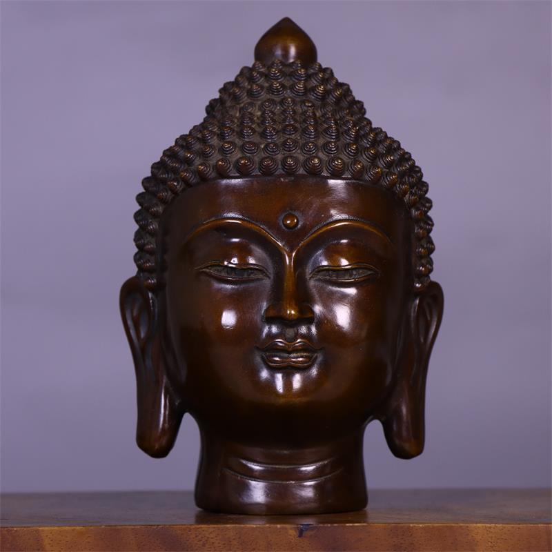 Art Craft India - พระพุทธรูปทองแดงแท้ 7.3 นิ้ว งานฝีมือทิเบต ของสะสมโบราณ ของตกแต่งบ้าน