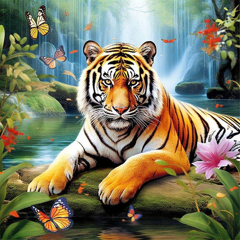 Art Craft Animals - ชุดภาพวาดเพชรไทเกอร์คิง 1 ชุด, ชุดภาพวาดเพชร DIY สำหรับผู้ใหญ่,