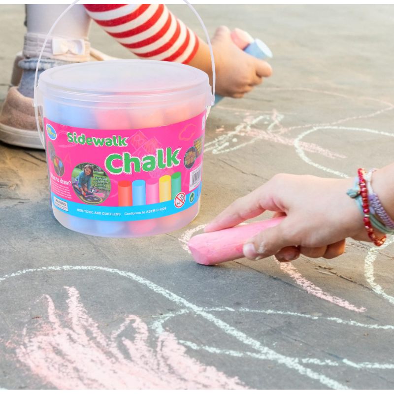 Art Craft Jumbo - ชอล์กสีทางเท้าจัมโบ้ล้างทําความสะอาดได้สําหรับเด็กและผู้ใหญ่, ทาสีบนกระดานดําในห้องเรียนหรือสนามเด็กเล่นกลางแจ้ง, ของขวัญที่ดีสําหรับงานปาร์ตี้