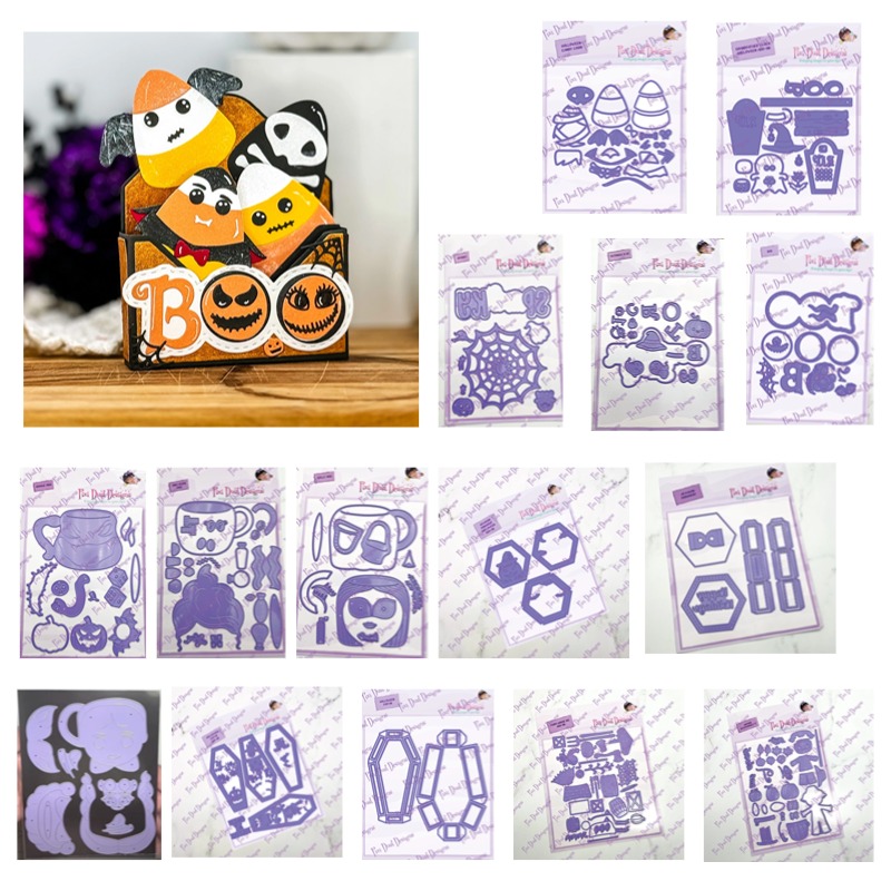 Rubber Stamp Blank - นาฬิกาฮาโลวีน Candy Boo Mug House คริสต์มาสตัดโลหะตายซิลิโคนแสตมป์