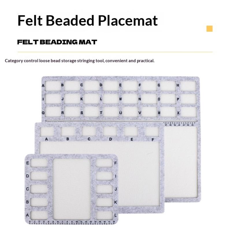Art Craft Board - แผ่นรองร้อยลูกปัดแบบสี่เหลี่ยมผืนผ้า แผ่นออกแบบลูกปัดแบบสักหลาด พร้อมสเกลตัวอักษรและสเกลเซนติเมตร ถาดใส่ลูกปัด แผ่นรองสำหรับงานศิลปะและงานฝีมือ