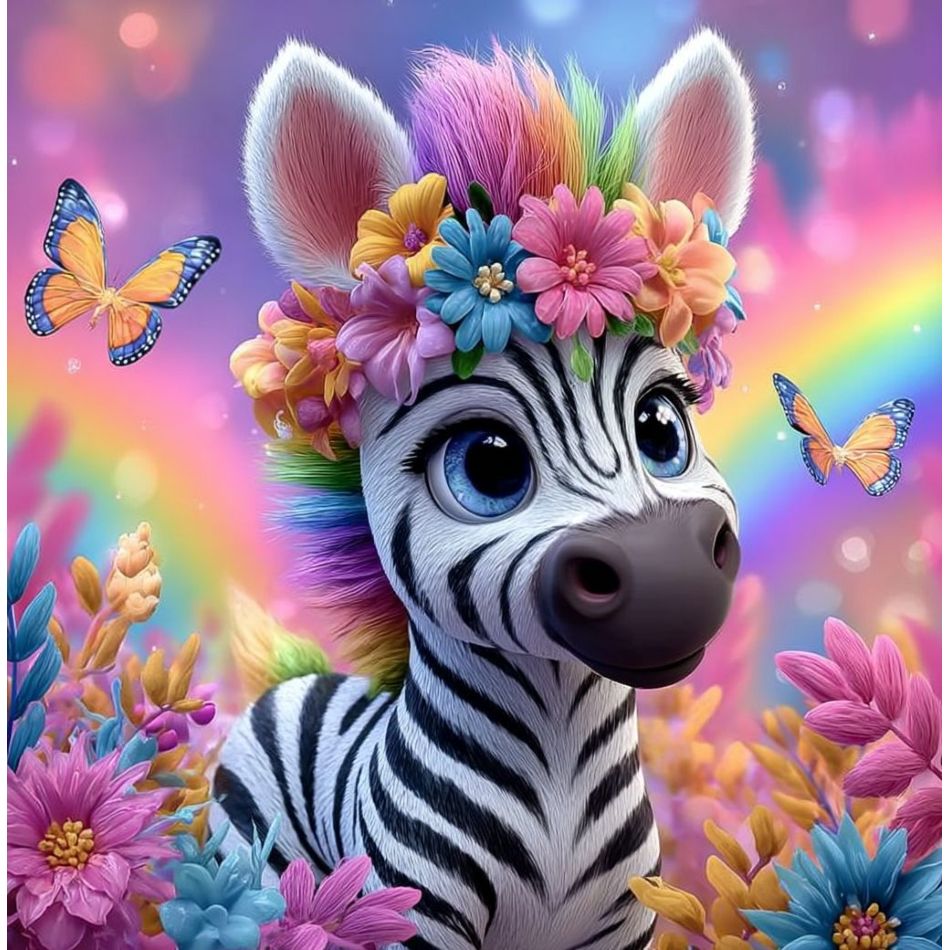 Art Craft Zebra - CHENISTORY ภาพเพชรลายม้าลาย 5D สำหรับตกแต่งบ้าน ชุดงานฝีมือ DIY