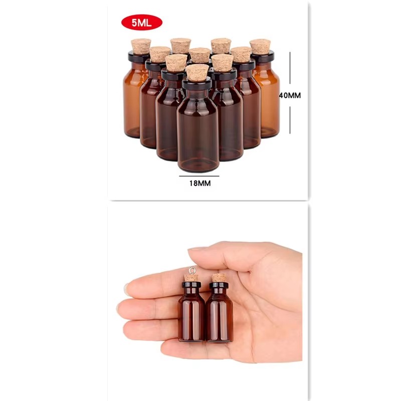 Art Craft Zoo - 200 PCS ขนาดเล็ก Amber แก้วขวด Cork