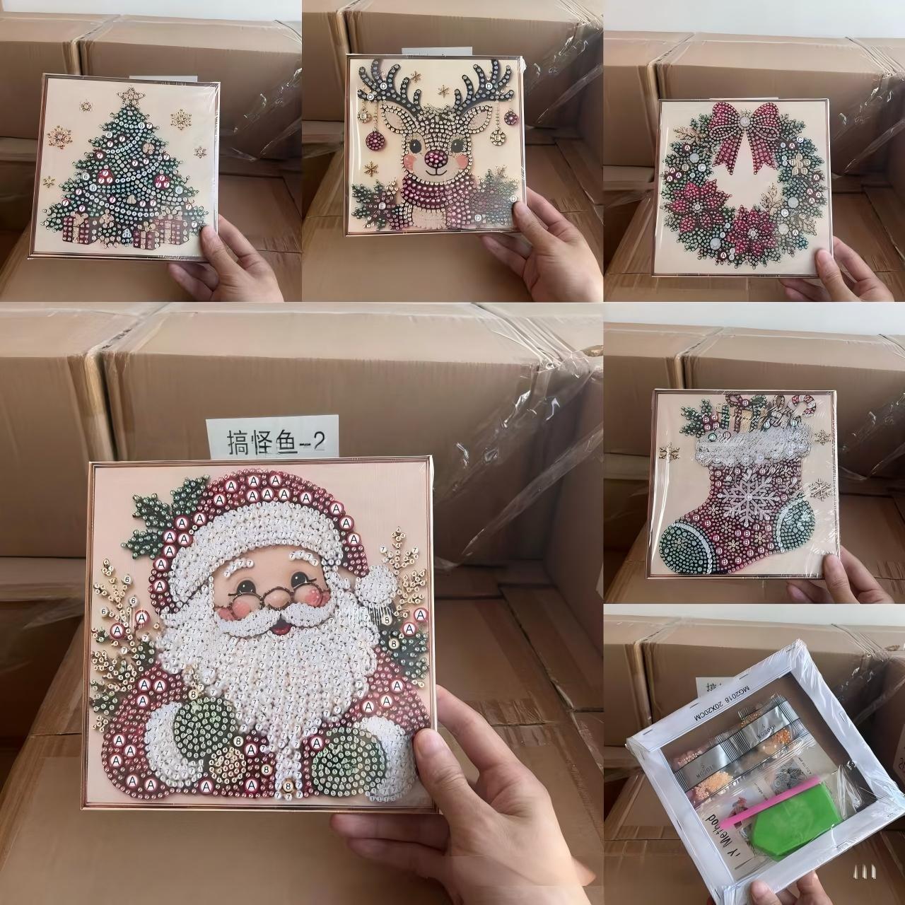Art Craft Gifts For Adults - ชุดอุปกรณ์ศิลปะภาพวาดเพชรไข่มุกคริสต์มาสพร้อมกรอบ ชุดงานฝีมือประดับลูกปัดไข่มุก DIY สำหรับผู้ใหญ่และผู้เริ่มต้น ตกแต่งผนังบ้าน ของขวัญสำหรับงานปาร์ตี้