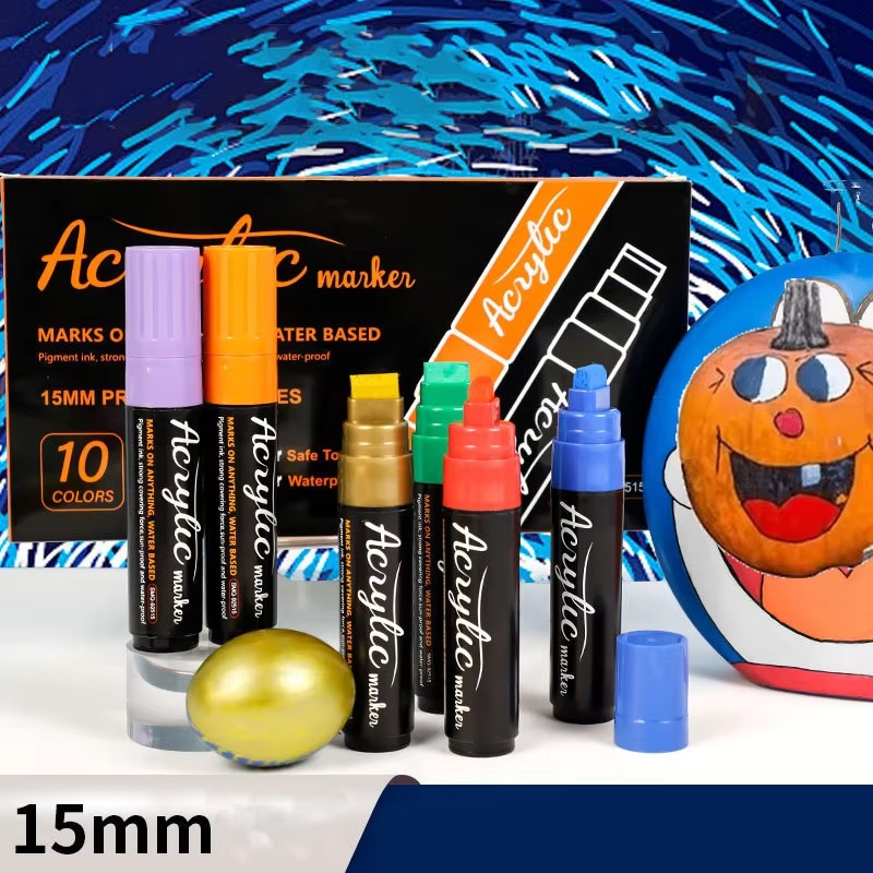 Art Craft Jumbo - 10/12 สีจัมโบ้ 15/10 มม.สีอะคริลิคชุดปากกา MARKER,extra Broad