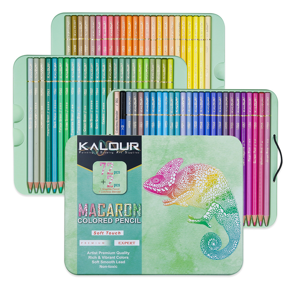 Colored Pencil Professional - 72 ชิ้น มาการองสีดินสอสีพาสเทลแบบมืออาชีพ ดินสอสีสำหรับวาดภาพ ระบายสี ศิลปะ