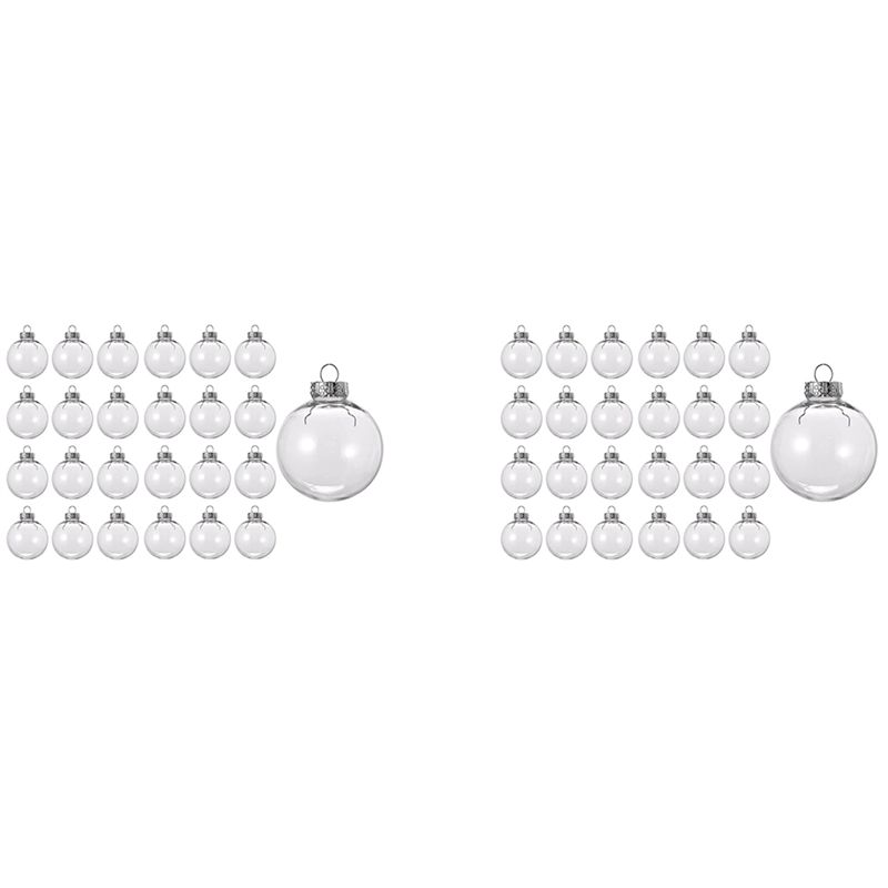 Art And Craft Xmas Tree - A27F-48PCS ลูกบอลคริสต์มาสพลาสติกใสขนาด 8 ซม. DIY ตกแต่งต้นคริสต์มาส
