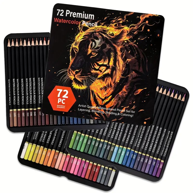 Colored Pencil Professional - ดินสอสีน้ํา Brutfuner 72 - ชุดศิลปะที่สดใสสําหรับผู้ใหญ่ คุณภาพระดับมืออาชีพ
