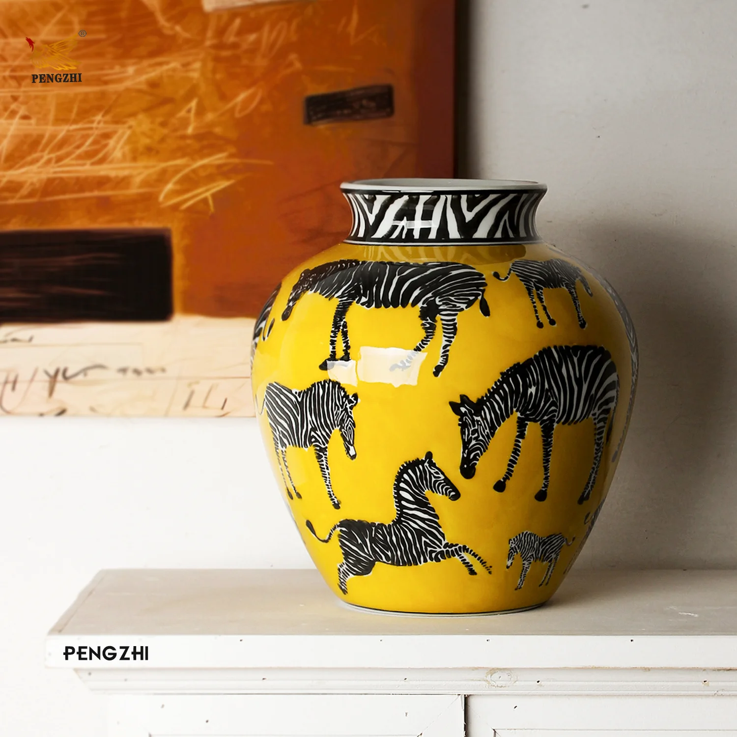 Art Craft Zebra - แจกันเซรามิกสร้างสรรค์ลายม้าลาย แจกันพอร์ซเลนวินเทจ แจกันดอกไม้ งานศิลปะและหัตถกรรม ตกแต่งบ้านและตู้เทอร์ราเรียม