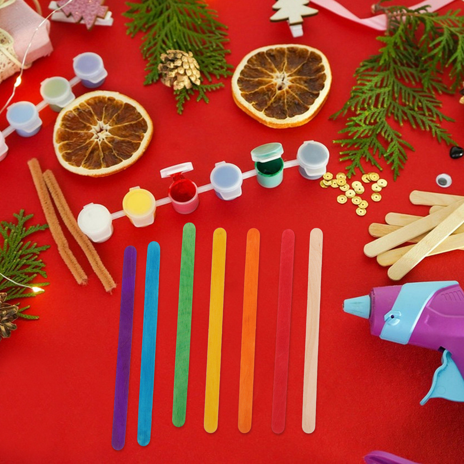 Art Craft Jumbo - ไม้ไอศกรีมสีสันสดใส 200 ชิ้น ขนาดจัมโบ้ สำหรับงานประดิษฐ์ DIY