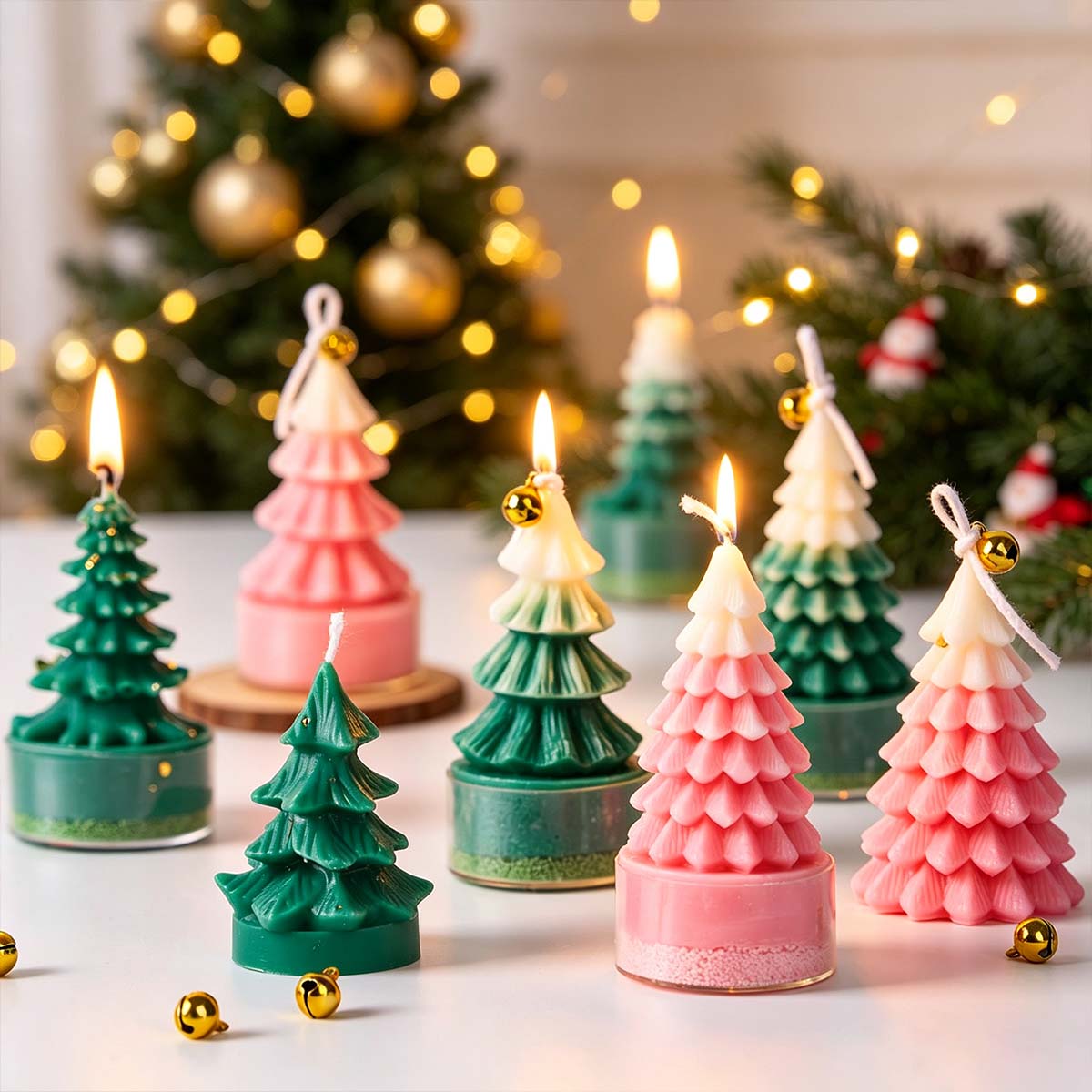 Art And Craft Xmas Tree - แม่พิมพ์ซิลิโคนต้นคริสต์มาส 3 มิติ สำหรับทำเทียน DIY ของตกแต่งคริสต์มาส