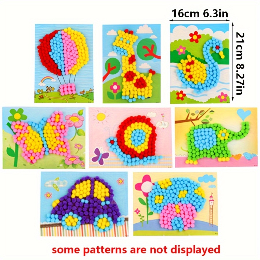 2pcs 16x21 ซม.สีสัน Pom-Pom ภา - Art Craft Handmade บทวิจารณ์และราคา