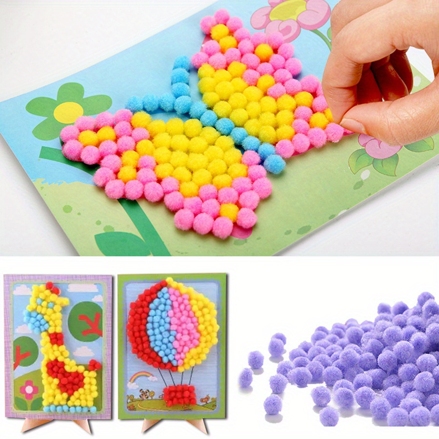 2pcs 16x21 ซม.สีสัน Pom-Pom ภา - Art Craft Handmade บทวิจารณ์และราคา