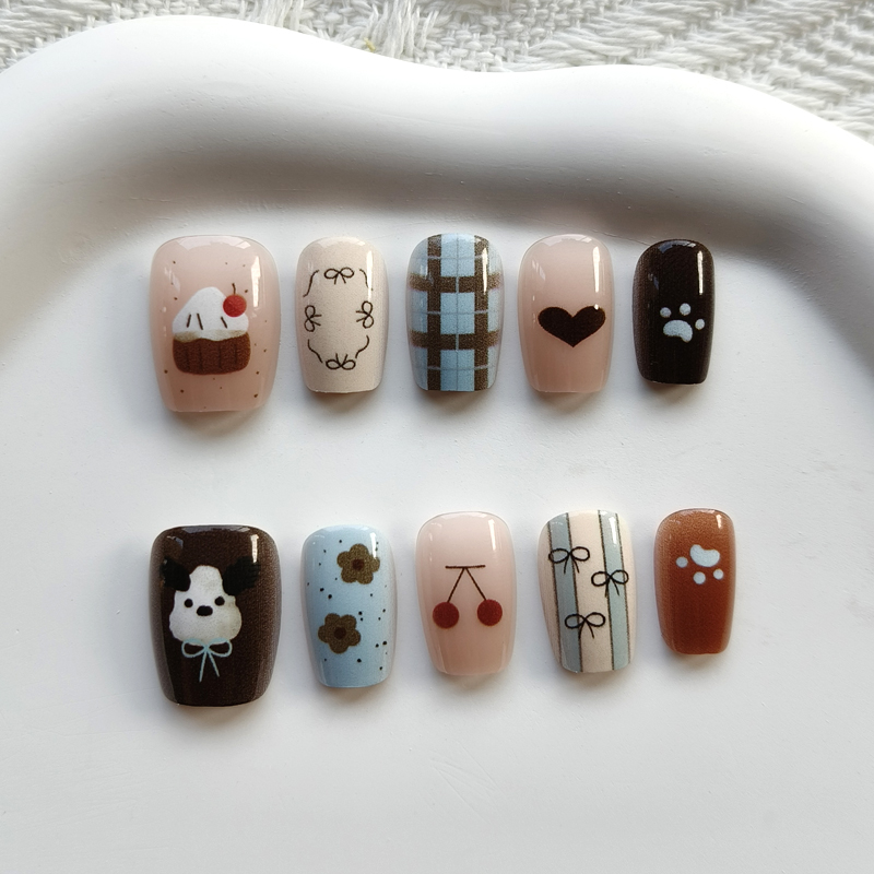 เล็บปลอมแบบกดติด 10 ชิ้น สไตล์ - Art Craft Handmade บทวิจารณ์และราคา