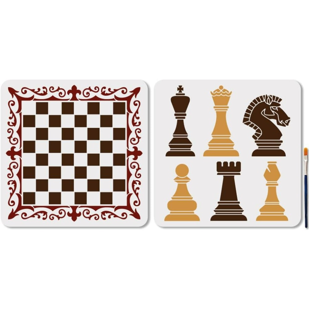 ชุดลายฉลุหมากรุก 2 ชิ้น ลายฉลุ - Art Craft Board บทวิจารณ์และราคา