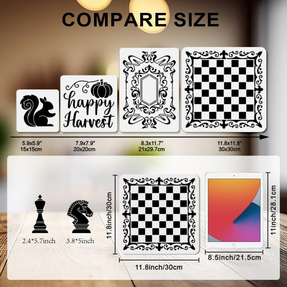 ชุดลายฉลุหมากรุก 2 ชิ้น ลายฉลุ - Art Craft Board บทวิจารณ์และราคา