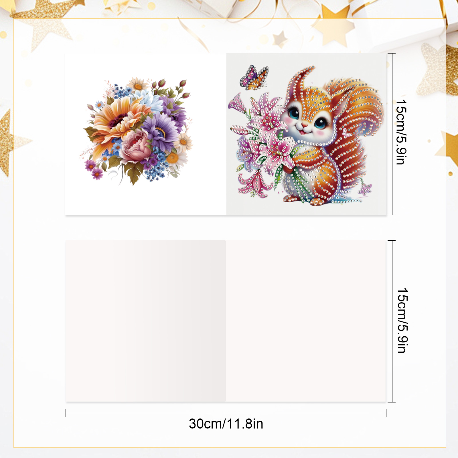 6 ชิ้นเพชรภาพวาดการ์ดอวยพรชุดส - Art Craft Animals บทวิจารณ์และราคา