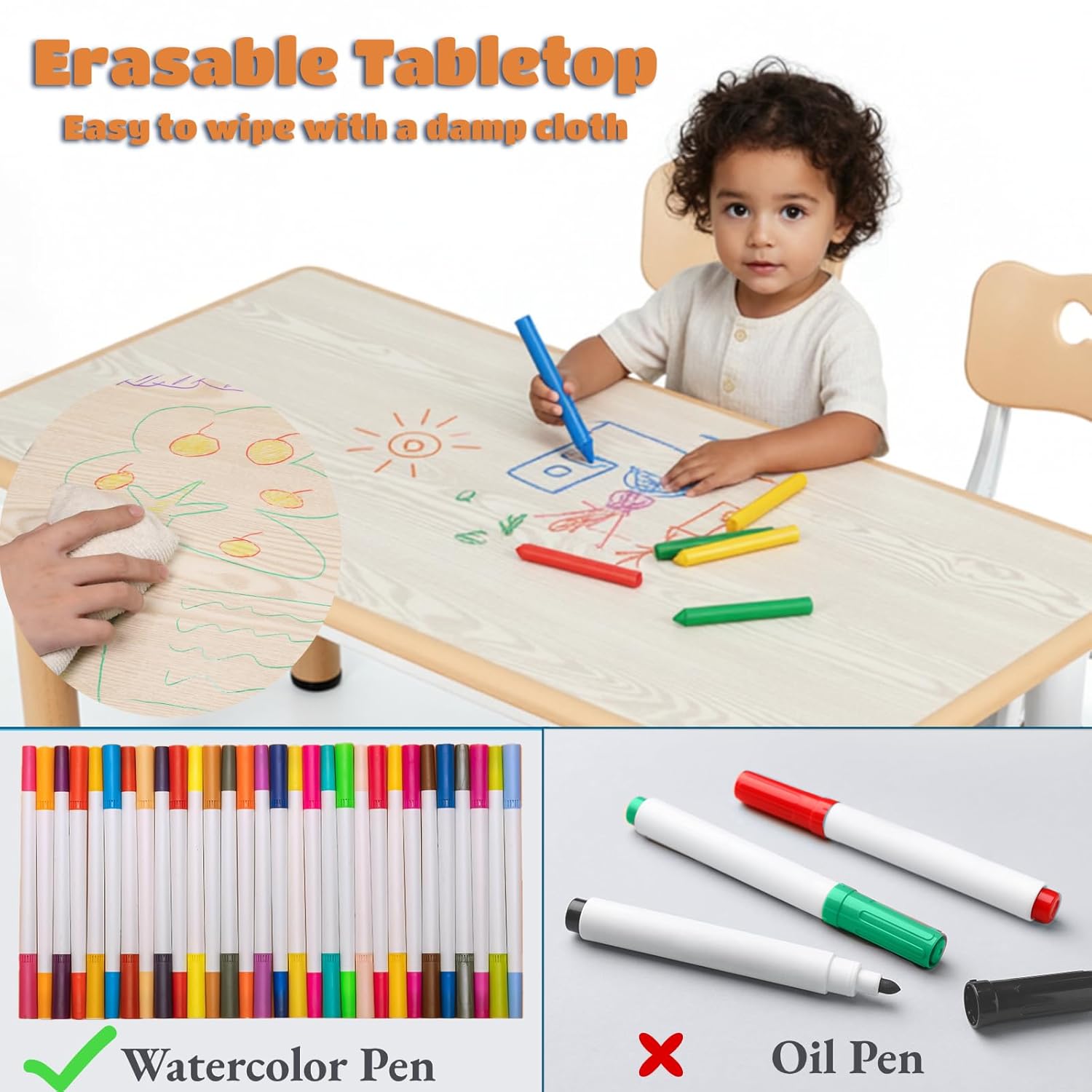 ชุดโต๊ะเด็กพร้อมเก้าอี้ 6 ตัว  - Art Craft Activities For Preschoolers บทวิจารณ์และราคา