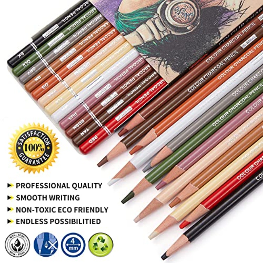 ชุดดินสอสีถ่านสำหรับวาดภาพระดั - Colored Pencil Professional บทวิจารณ์และราคา