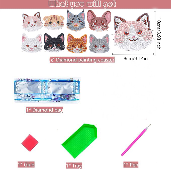 ชุดงานศิลปะเพชร DIY 8 ชิ้น ลาย - Art Craft Animals บทวิจารณ์และราคา