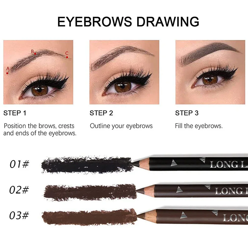 6/12 ชิ้นดินสอเขียนคิ้วกันน้ำม - Colored Pencil Professional บทวิจารณ์และราคา