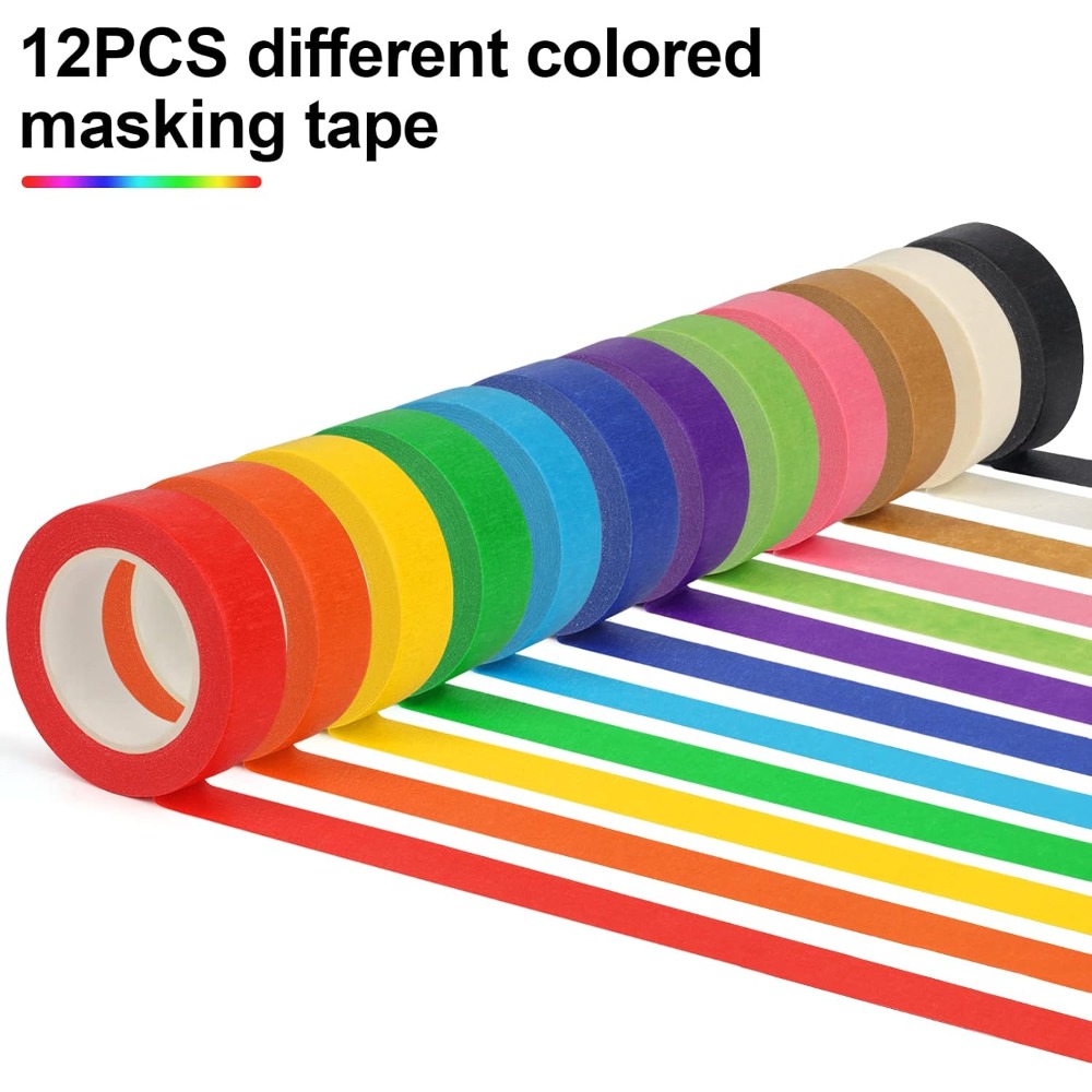เทปสี 12 ม้วน ขนาด 1.7 ซม. x 1 - School Of Art X Craft บทวิจารณ์และราคา
