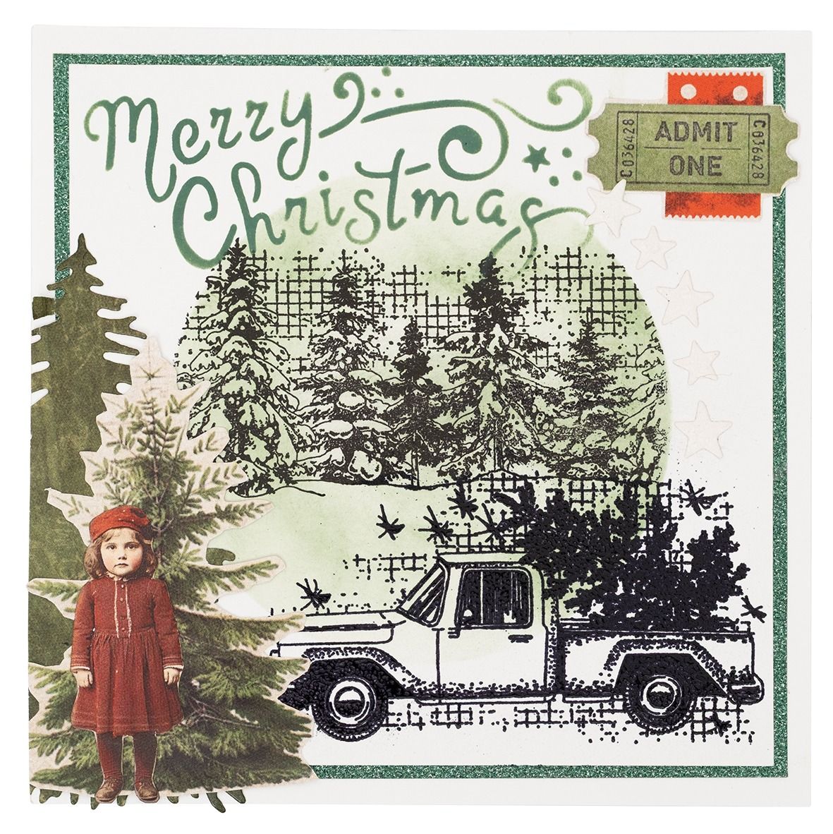 Starry พื้นหลังฤดูหนาว Santa ข - Rubber Stamp Blank บทวิจารณ์และราคา
