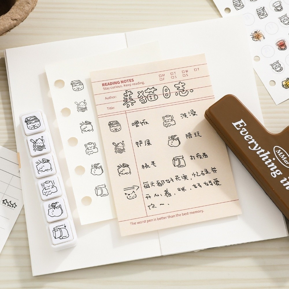 6 ชิ้น แสตมป์ลายแมวน่ารัก ด้าม - Art Craft Board บทวิจารณ์และราคา
