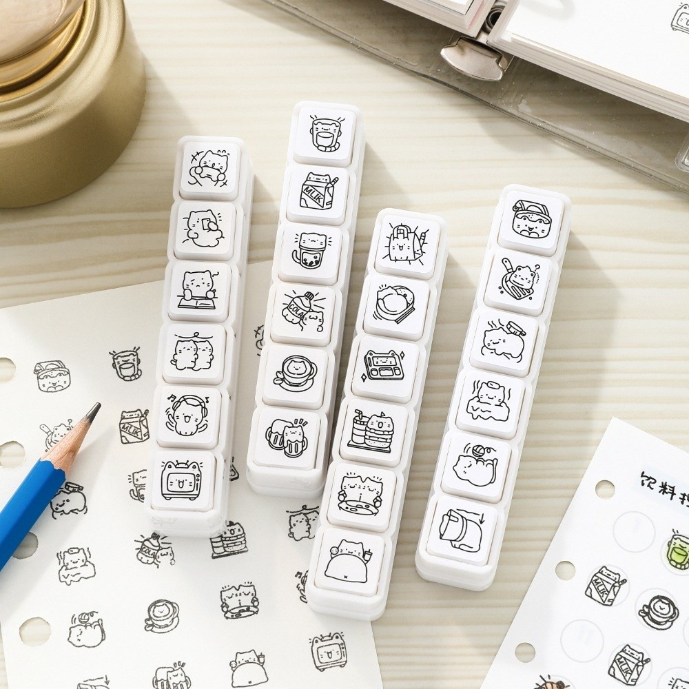 6 ชิ้น แสตมป์ลายแมวน่ารัก ด้าม - Art Craft Board บทวิจารณ์และราคา