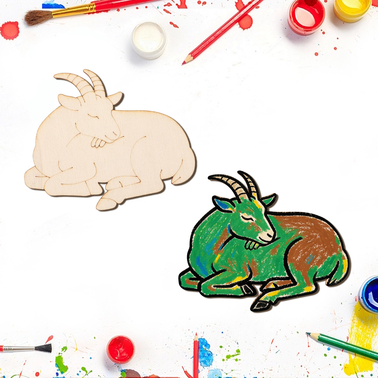 ชุดงานฝีมือไม้แกะสลักรูปแกะ 10 - Art Craft Us บทวิจารณ์และราคา